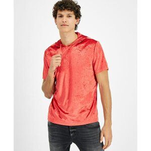 Inc International Concepts Men's Velour Hooded Short-Sleeve Shirt, SZ Med, NWT